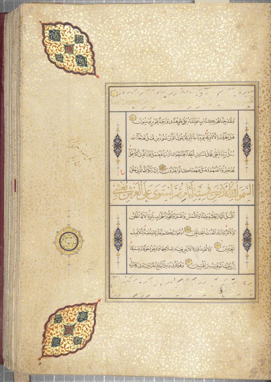Fol 83 recto, Timurid Quran, 1441 (bläck & guld på papper) av Muhammad Mumin Abdallah Al Murwand