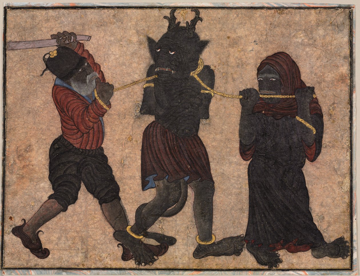 Demon i kedjor, ca. 1453. av Muhammad Siya Qalam