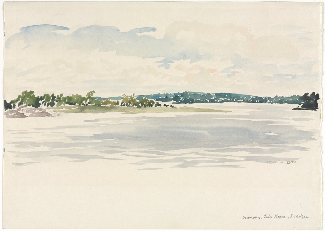 Noonday, sjön Noxen, Sverige av Muirhead Bone
