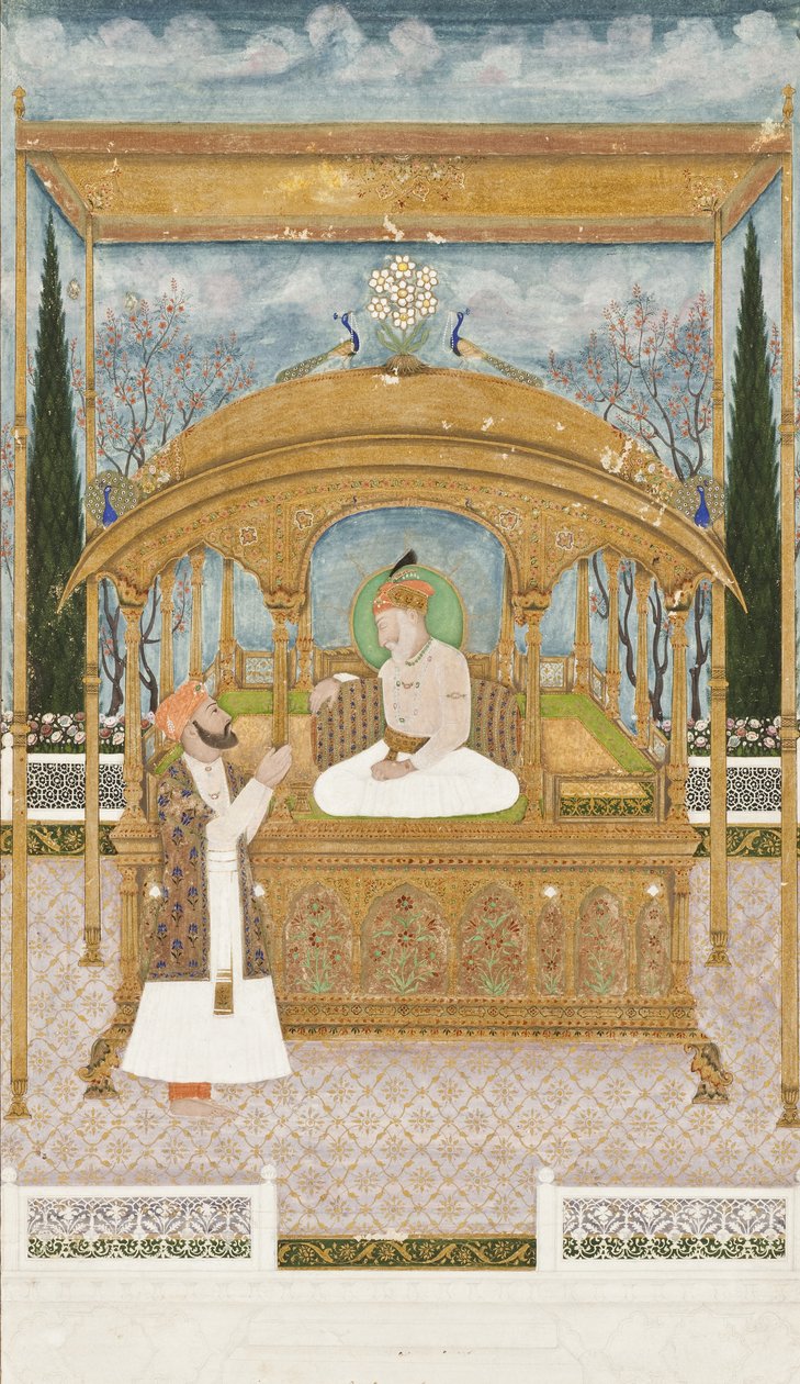 Kejsar Shah Alam II på påfågeltronen, 1801 av Musawir Khairullah