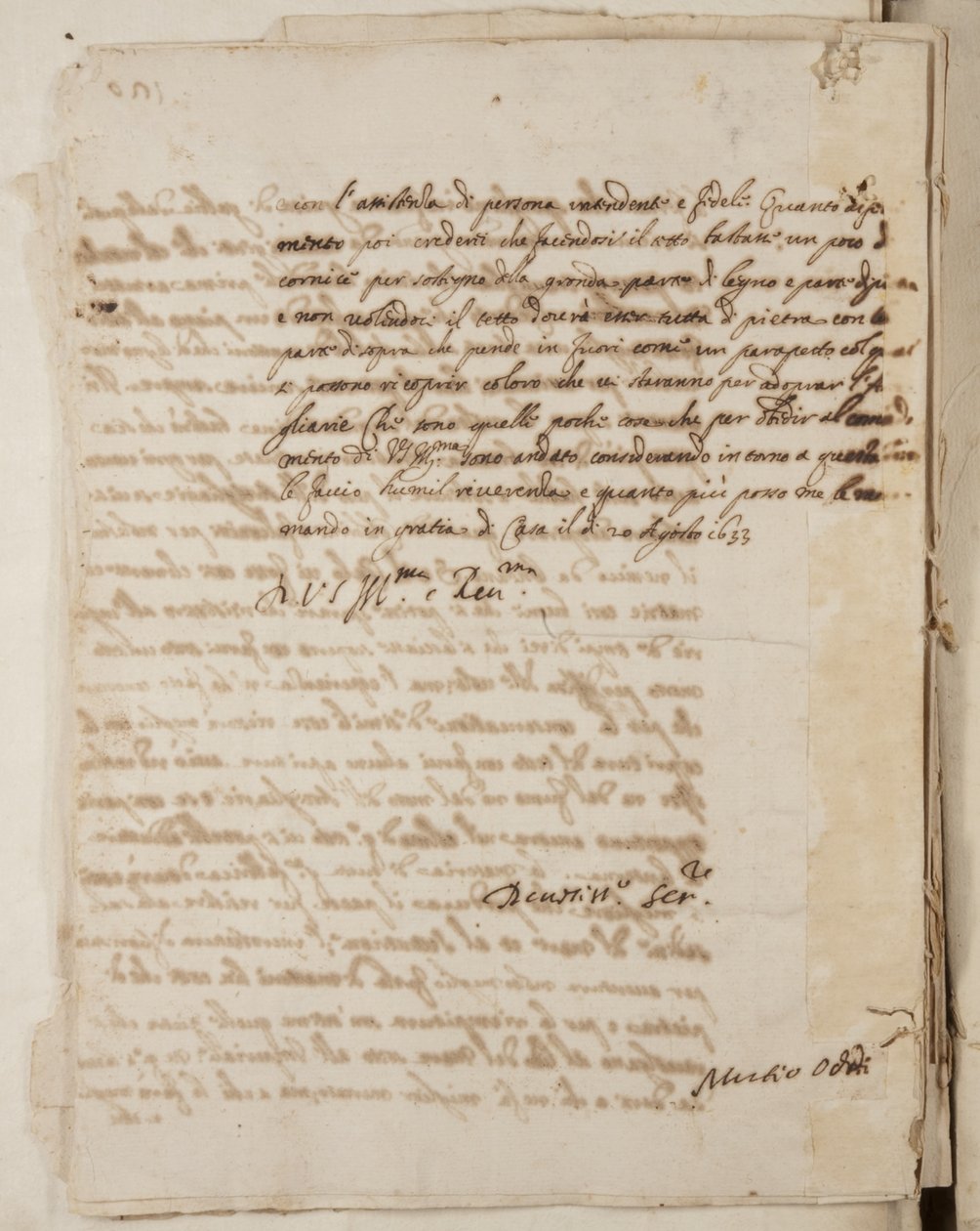 Portfölj med teckningar av Mutio Oddi från Urbino och andra, p120, c.1635-40 (penna och bläck på papper i inbunden volym) av Muzio Oddi