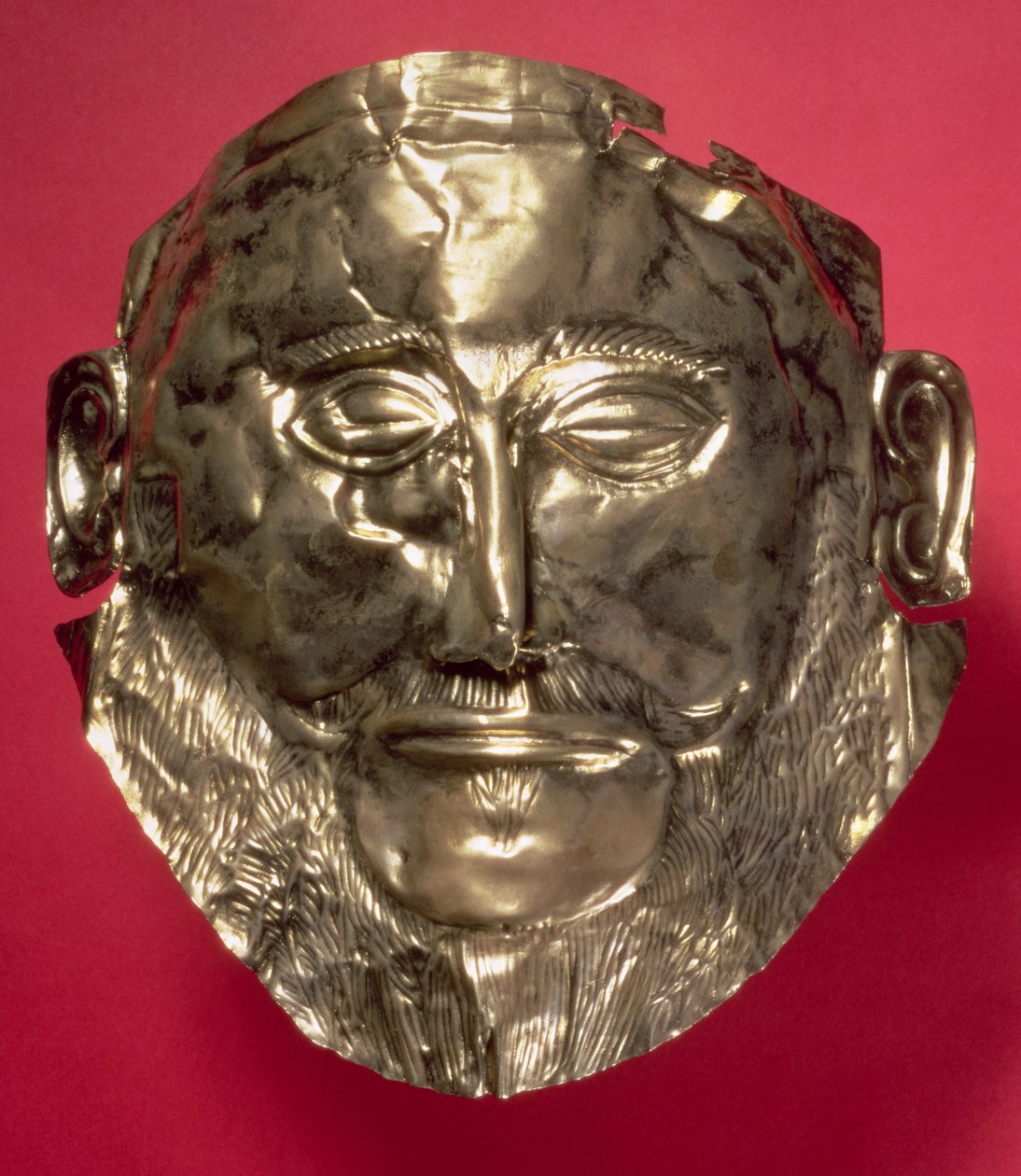 Replika av masken av Agamemnon, mykensk, ca 1500-talet f.Kr. (guld) av Mycenaean