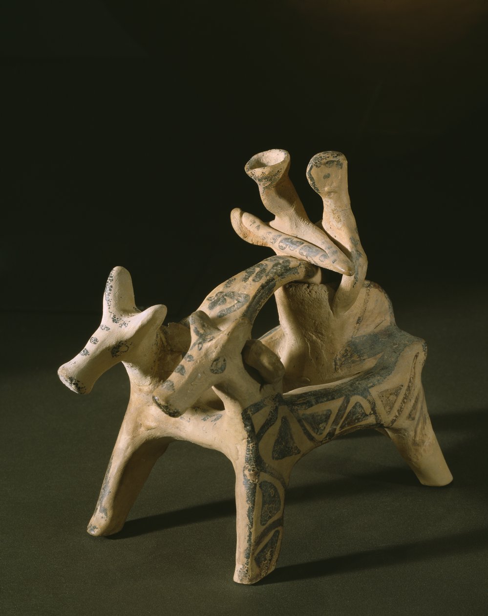 Vagn, från Marcopoulos grav, Attika, sen heraldisk period IIIA-IIIB, 1400-1200 f.Kr. (terrakotta) av Mycenaean