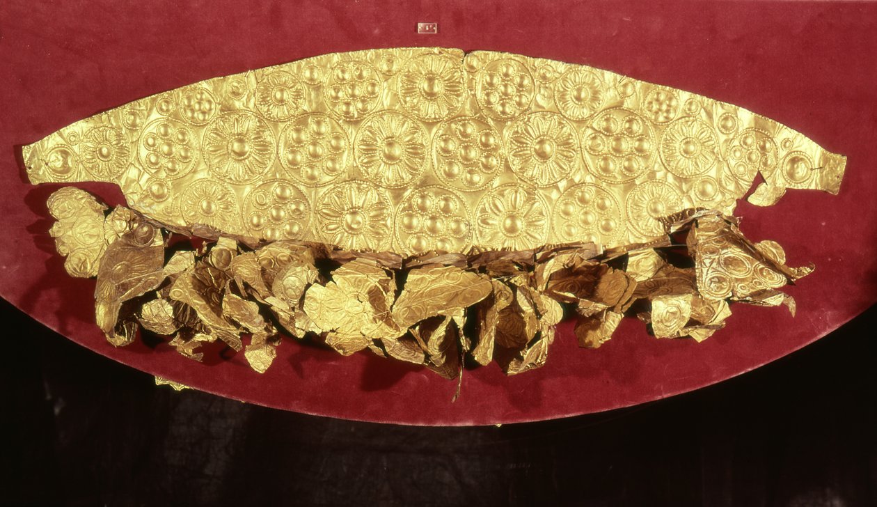 Tiara från en grav, Upper Circle av Mycenaean Mycenaean