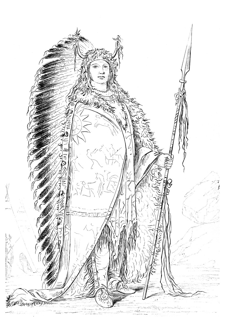 Black Rock, chef för New-saw-wee-gee-stammen, 1841. av Myers and Co