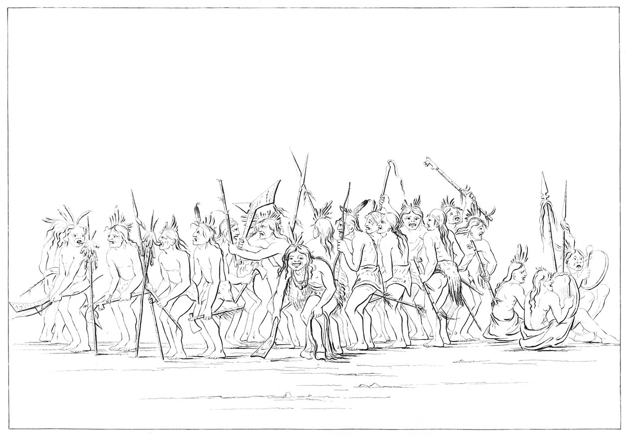 Siouxernas hunddans, 1841. av Myers and Co