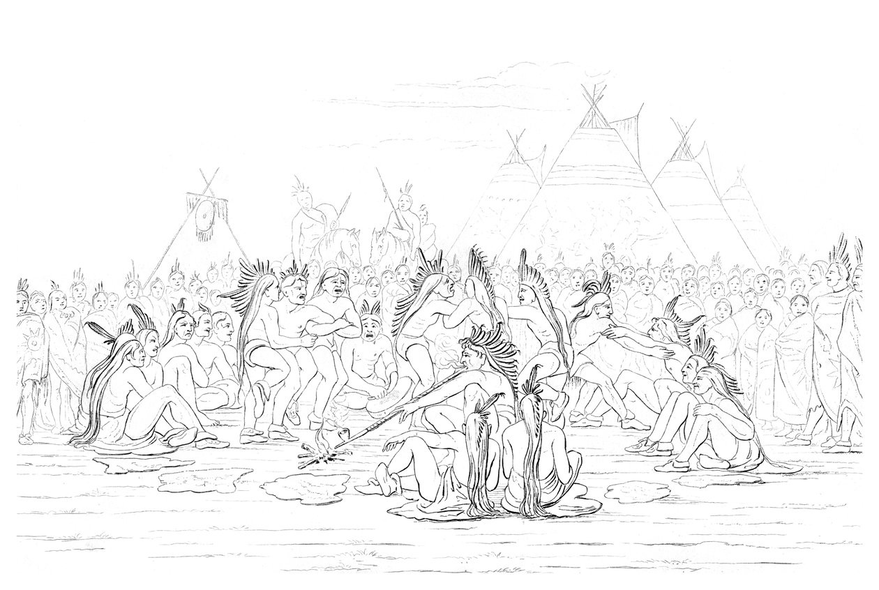 Indian pipdans, 1841. av Myers and Co