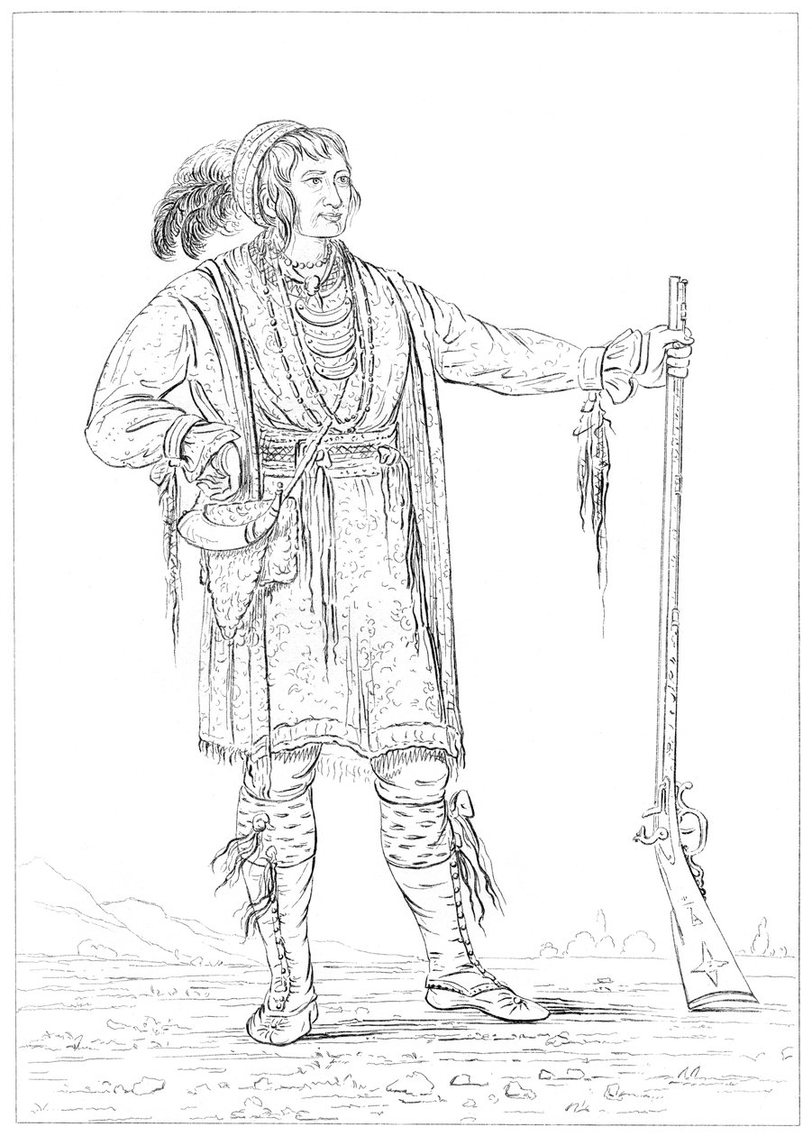 Osceola, krigsfånge från Floridakriget, Fort Moultrie, South Carolina, 1841. av Myers and Co