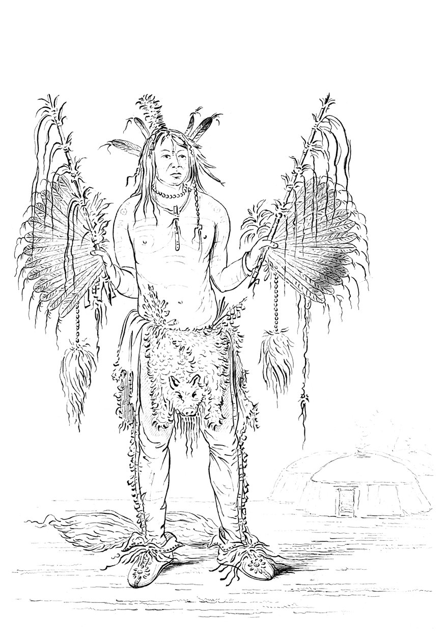 Porträtt av en indiansk man, 1841. av Myers and Co