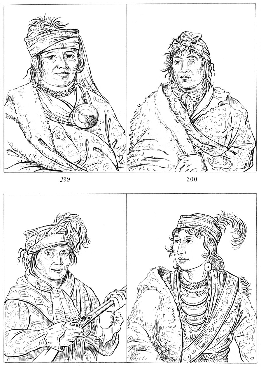 Seminole-hövdingar, Fort Moultrie, South Carolina, 1837-1838 1841. av Myers and Co