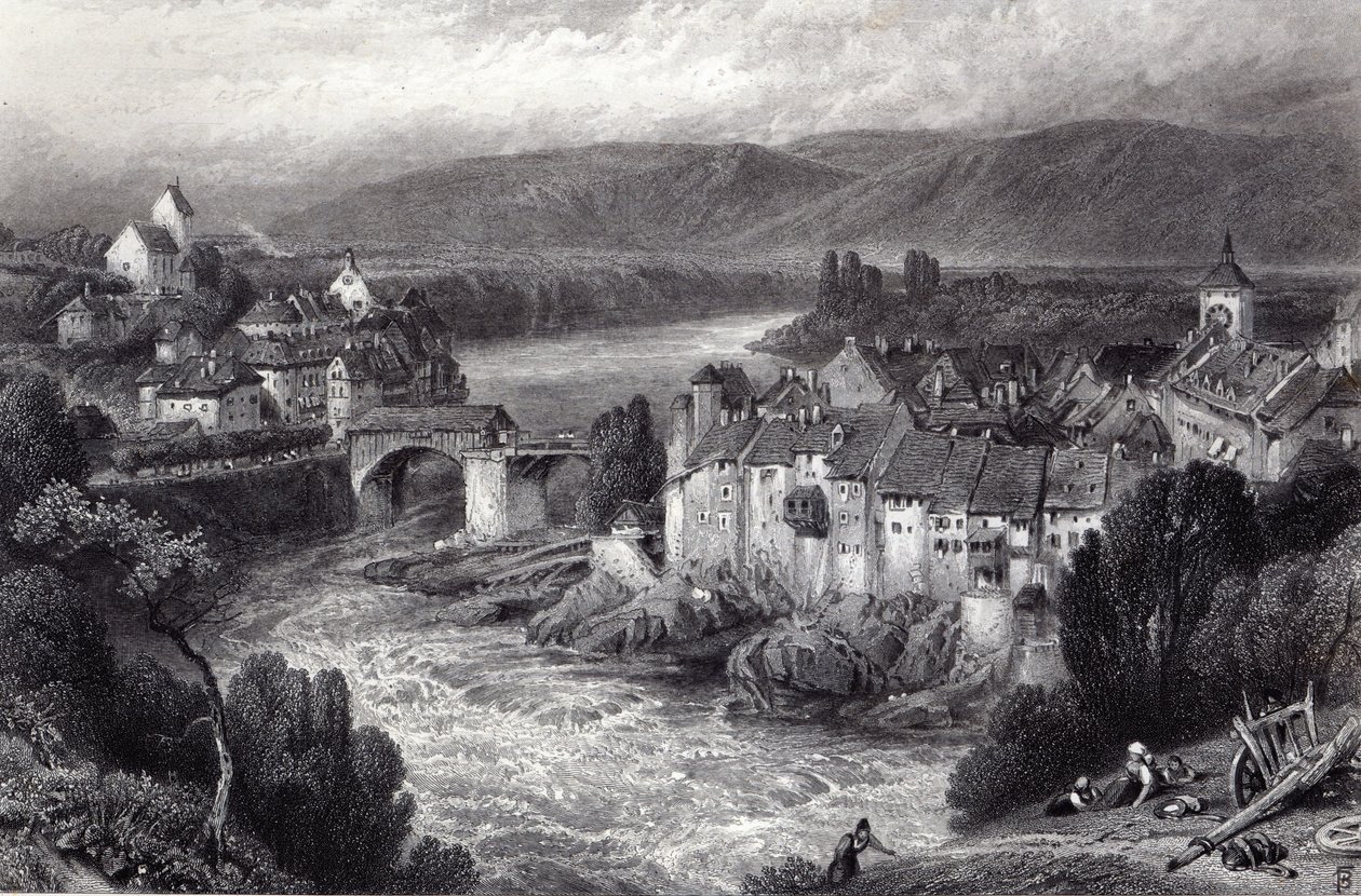 Laufenberg, graverad av E.P. Brandard av Myles Birket Foster
