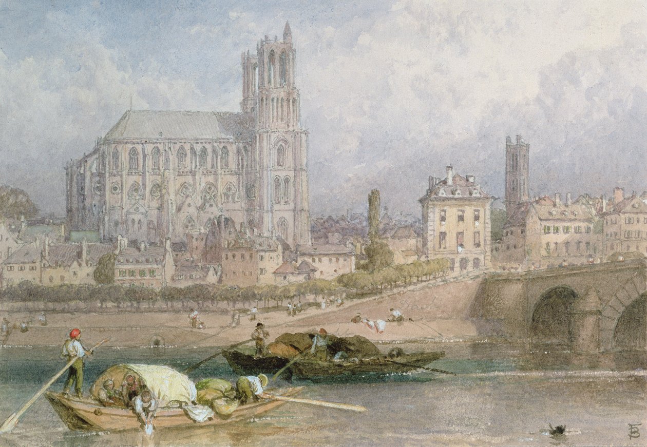 Nantes katedral från floden av Myles Birket Foster