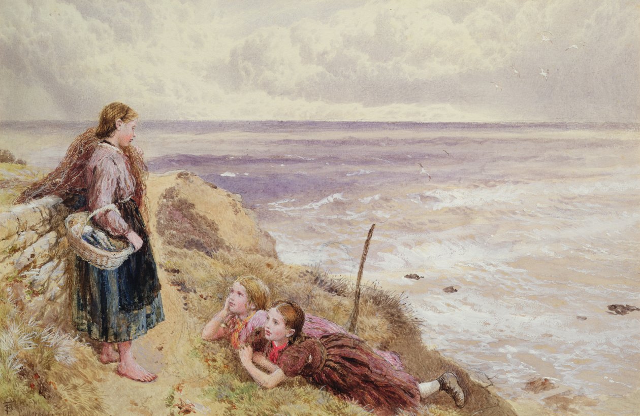 På Cullercoats klippor av Myles Birket Foster