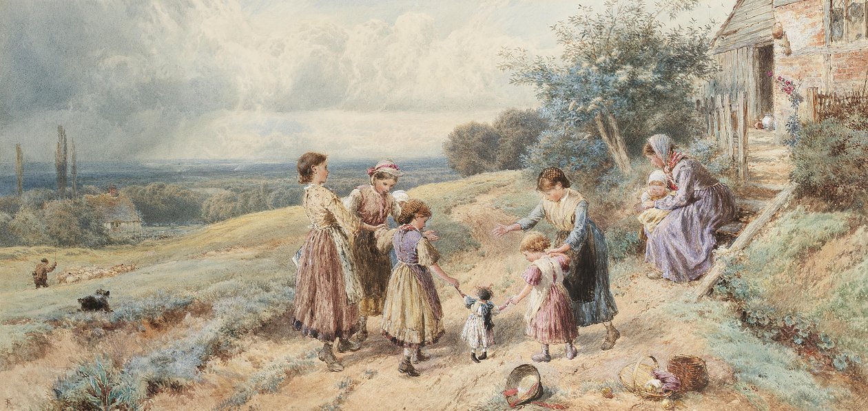 Teaching Dolly to walk av Myles Birket Foster