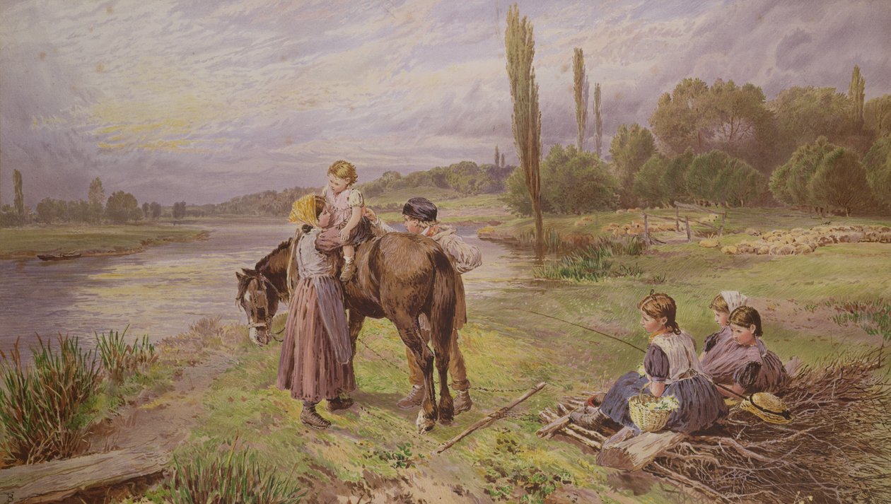 The Ride on the Pony, 1800-talet av Myles Birket Foster