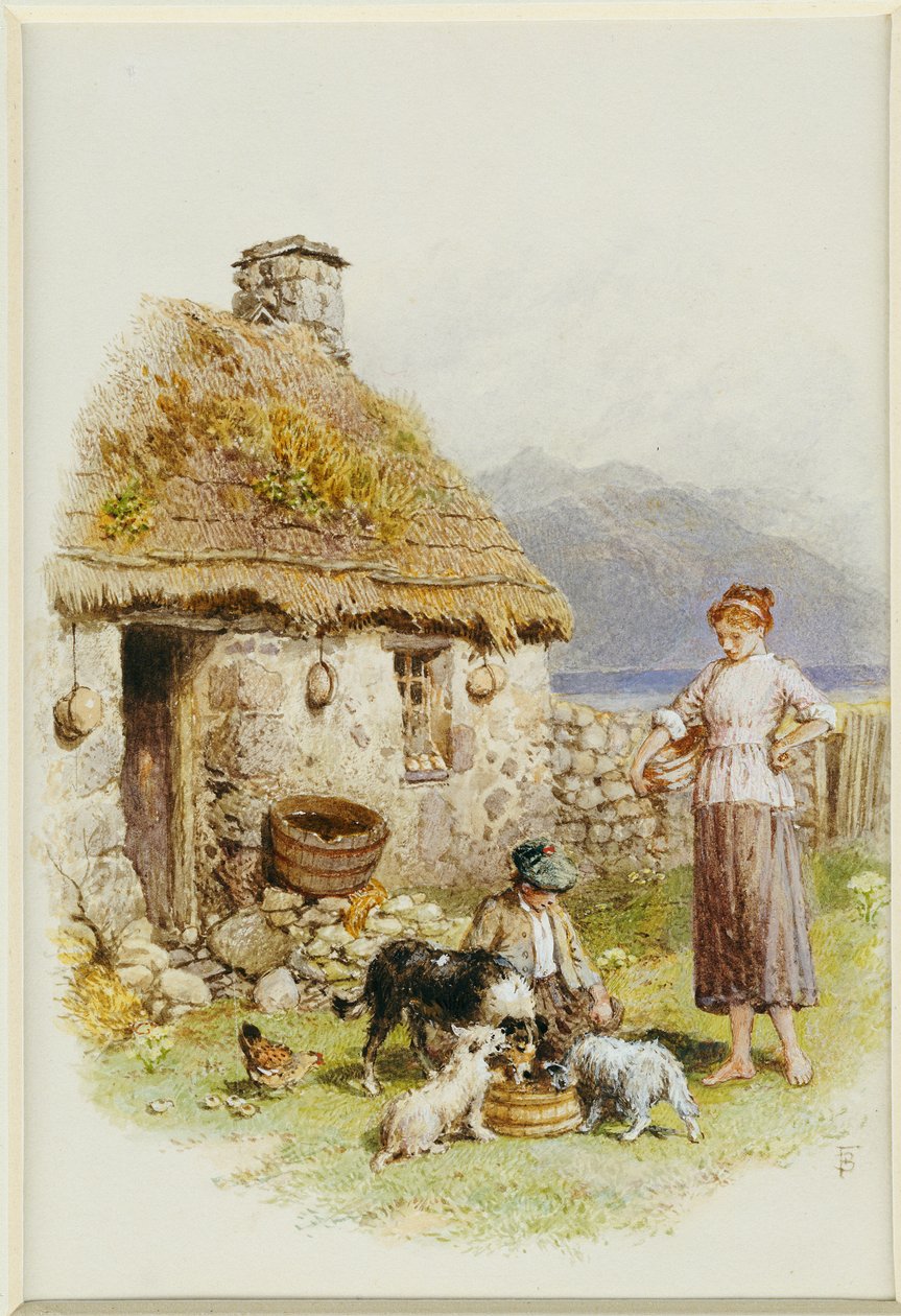 En Highland Cottage av Myles Birket Foster