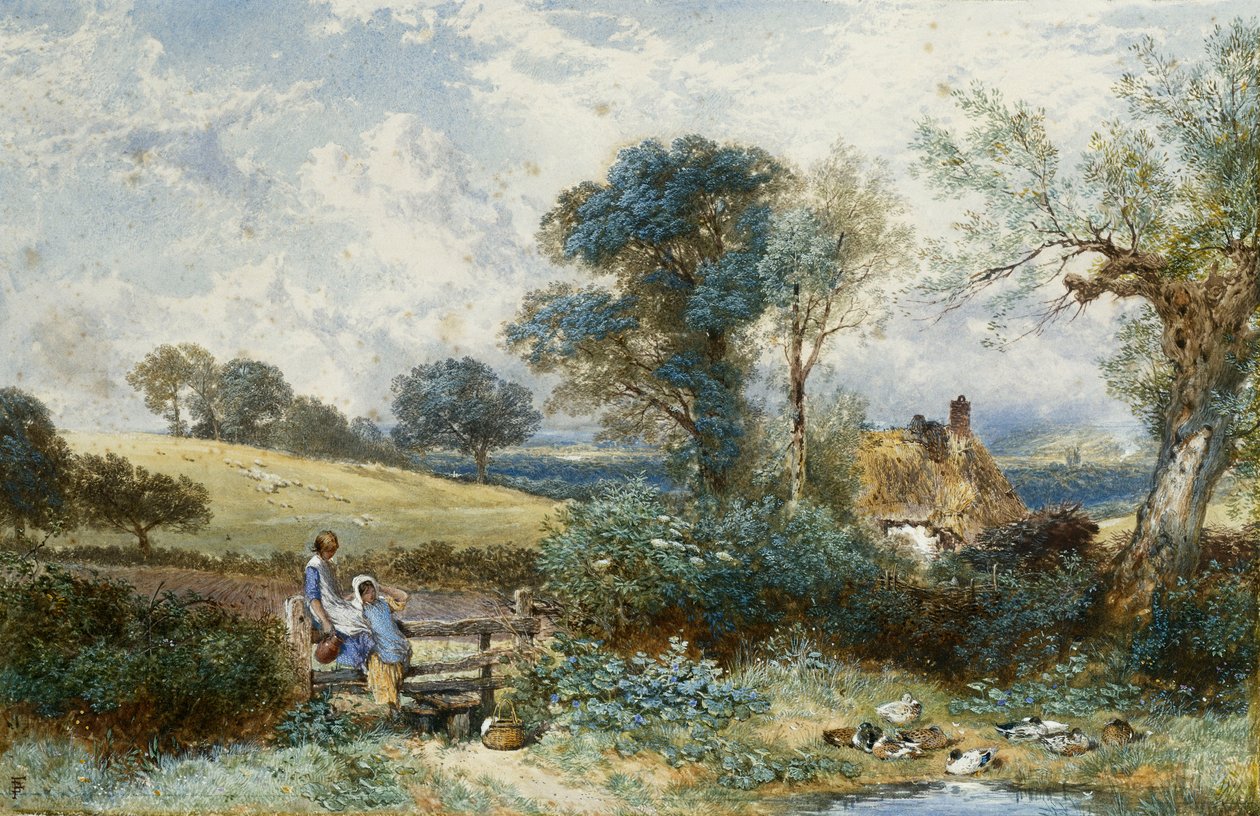 Vid ankdammen, av Myles Birket Foster