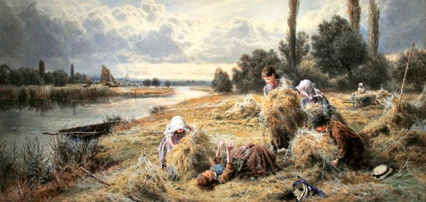 Hömakare (akvarell på papper) av Myles Birket Foster