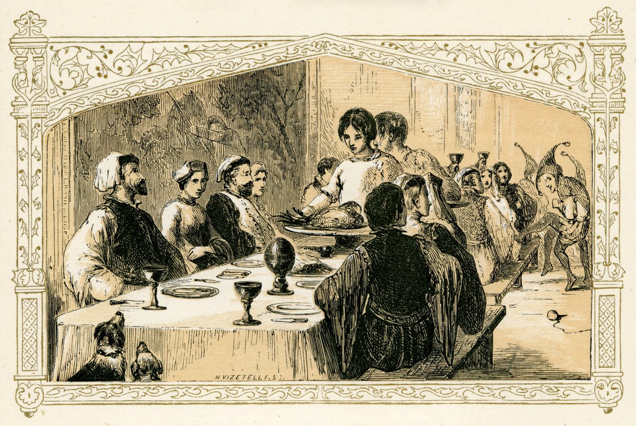 Medeltida julfest av Myles Birket Foster