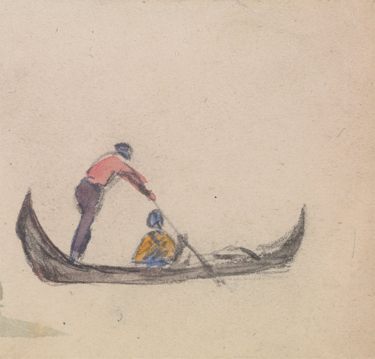 En av en grupp på tre studier av gondoler av Myles Birket Foster