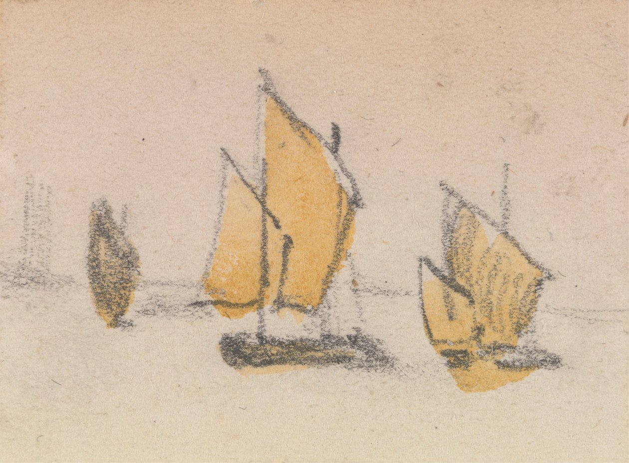 En av en grupp av tre studier på den venetianska lagunen av Myles Birket Foster