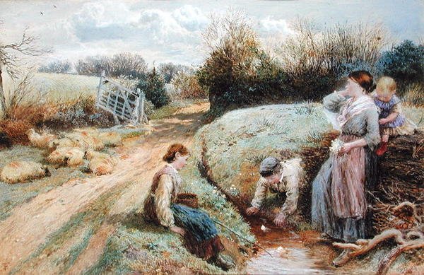 Segelleksaksbåtar i strömmen av Myles Birket Foster
