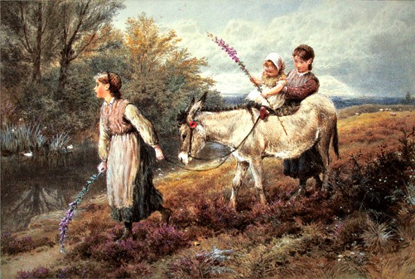 The Ride Home (akvarell med kroppsfärg på papper) av Myles Birket Foster