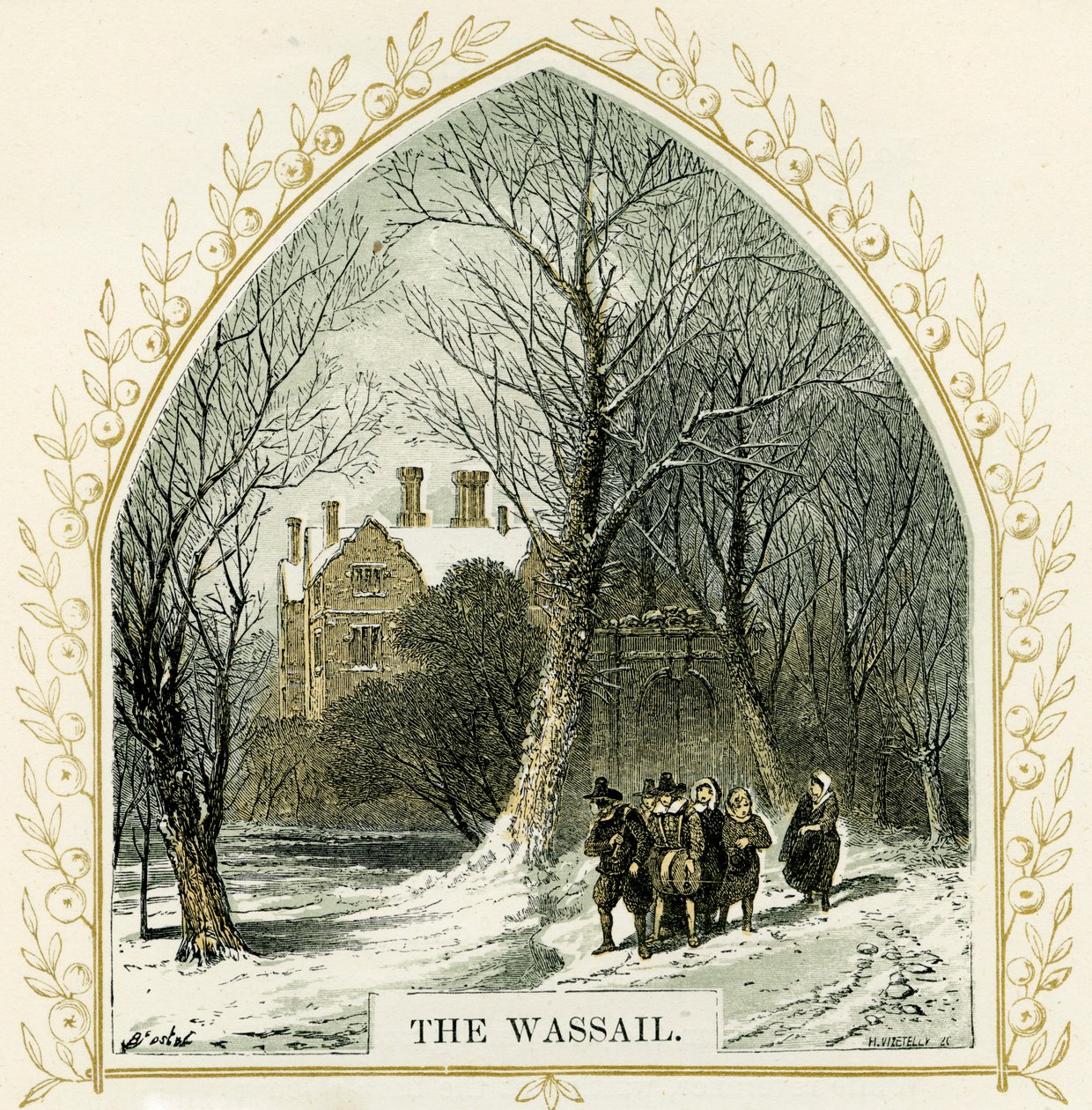 The Wassail - illustration av Birket Foster av Myles Birket Foster