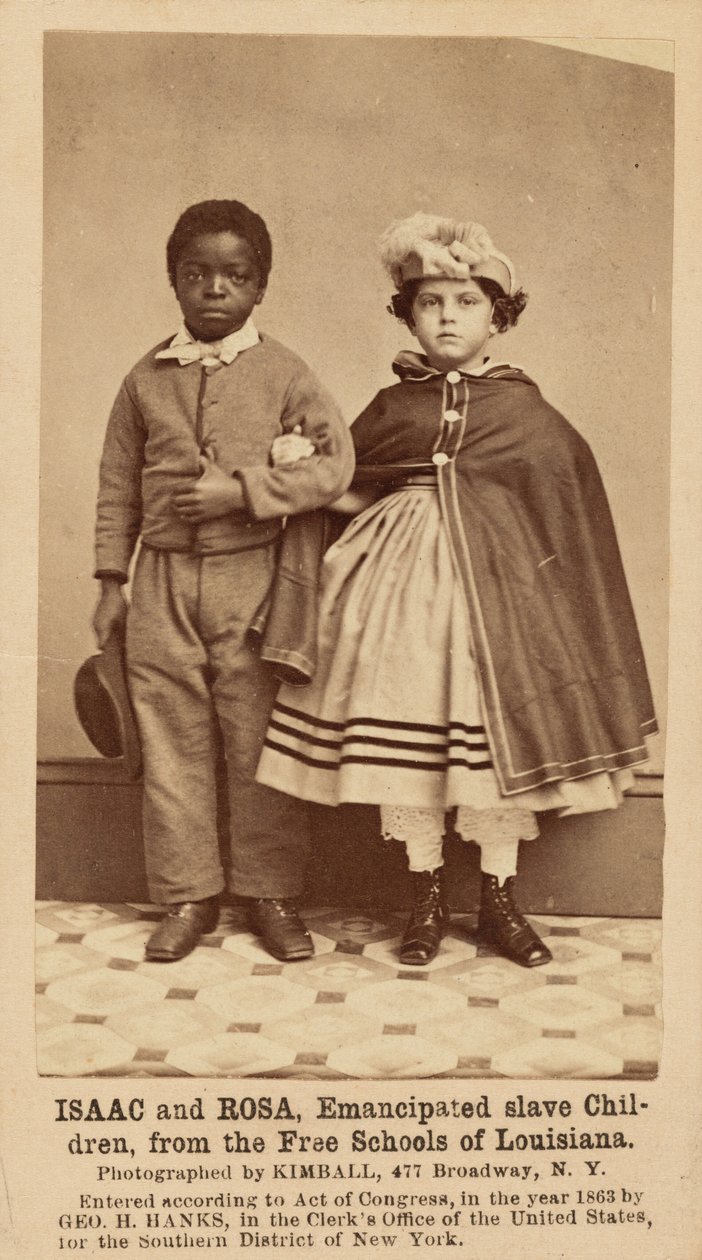 Isaac och Rosa, frigivna slavbarn, från de fria skolorna i Louisiana,1863-1864 (foto) av Myron H. Kimball