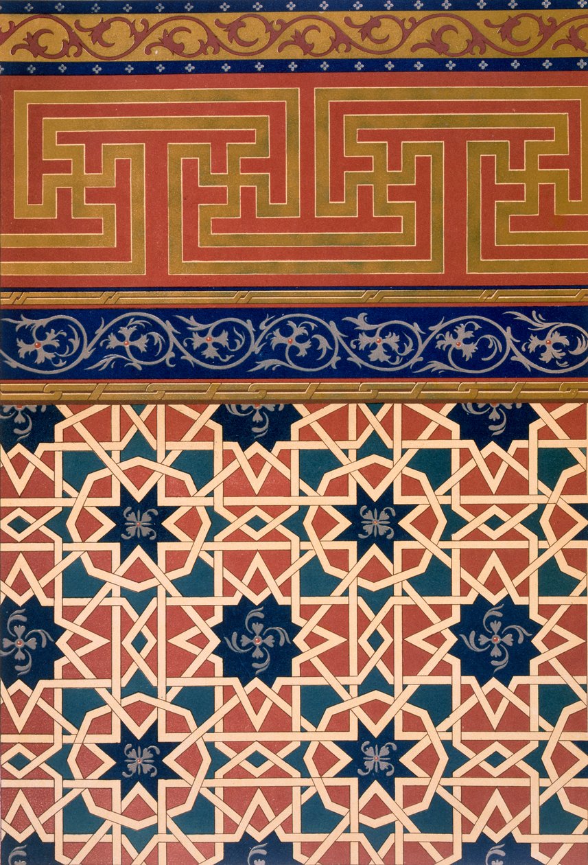 Pl 22 Arkitektonisk utsmyckning, prob mosaikarbete, inkl bård, 1800-tal (folio) av N. Simakoff