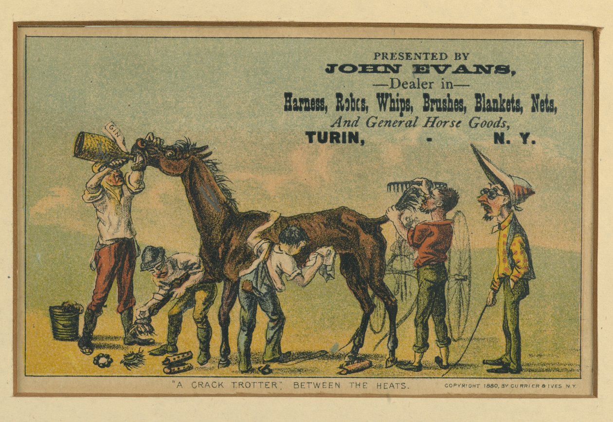 En crack travare mellan heaten, 1880 av N. and Ives, J.M. Currier