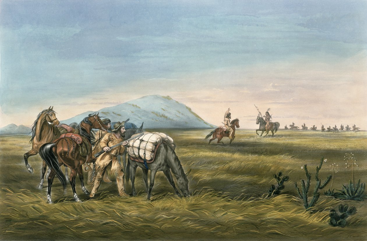 En parley, förberedd för en nödsituation, 1866 av N. and Ives, J.M. Currier
