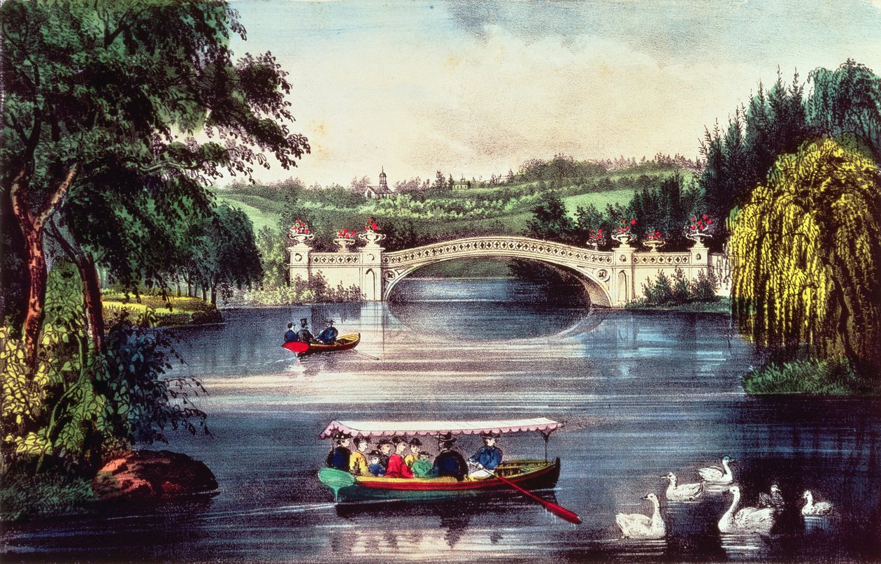 Central Park - O le Alalaupapa na tafu av N. and Ives, J.M. Currier