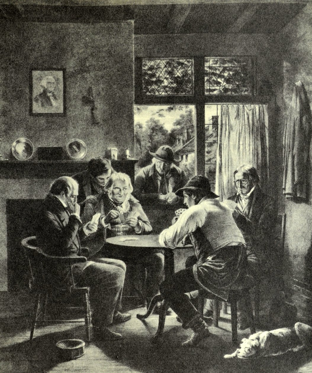 Currier & Ives Illustration 1800-talet. The Rubber, Put to his Trumps av N. and Ives, J.M. Currier
