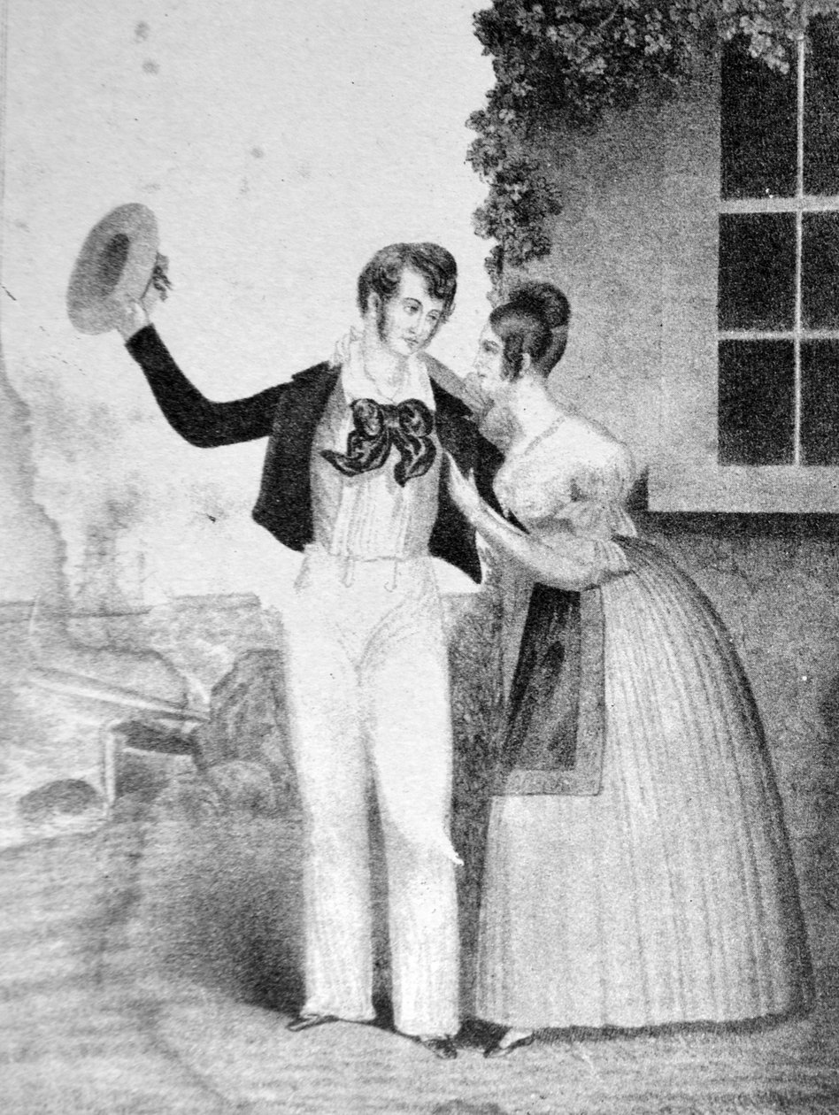 Currier & Ives Illustration 1800-talet. Sjömännen Adieu av N. and Ives, J.M. Currier