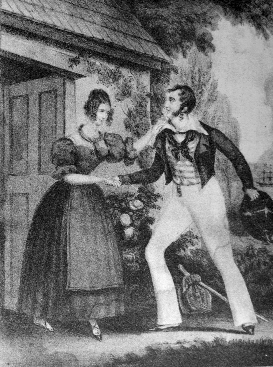 Currier & Ives Illustration 1800-talet. Sjömännen återvänder av N. and Ives, J.M. Currier