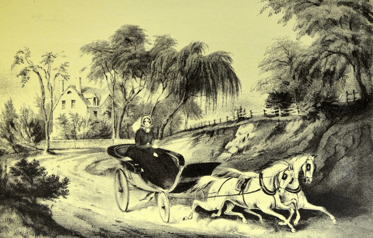 Currier & Ives Illustration 1800-talet. Vägens stjärna av N. and Ives, J.M. Currier