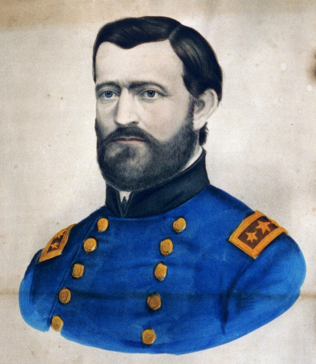 Generallöjtnant. Ulysses S. Grant, 1880 (handfärgad litografi) (handfärgad litografi) av N. and Ives, J.M. Currier