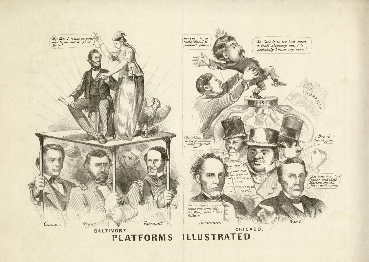 Plattformar illustrerade, 1864 av N. and Ives, J.M. Currier