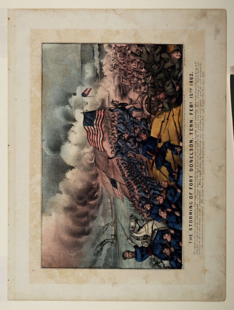 Storming av Fort Donelson, Tennessee Feby. 15:e 1862 av N. and Ives, J.M. Currier