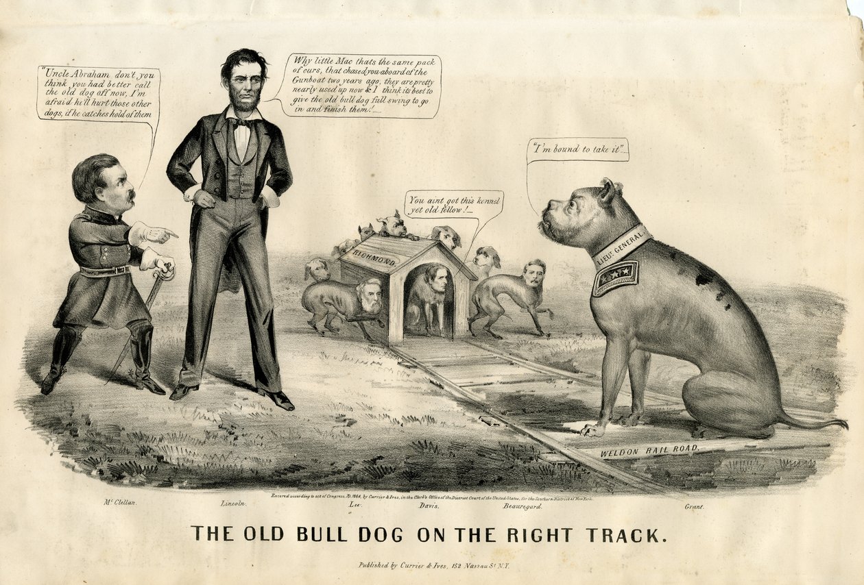 Tjurhunden på rätt spår, 1864 av N. and Ives, J.M. Currier