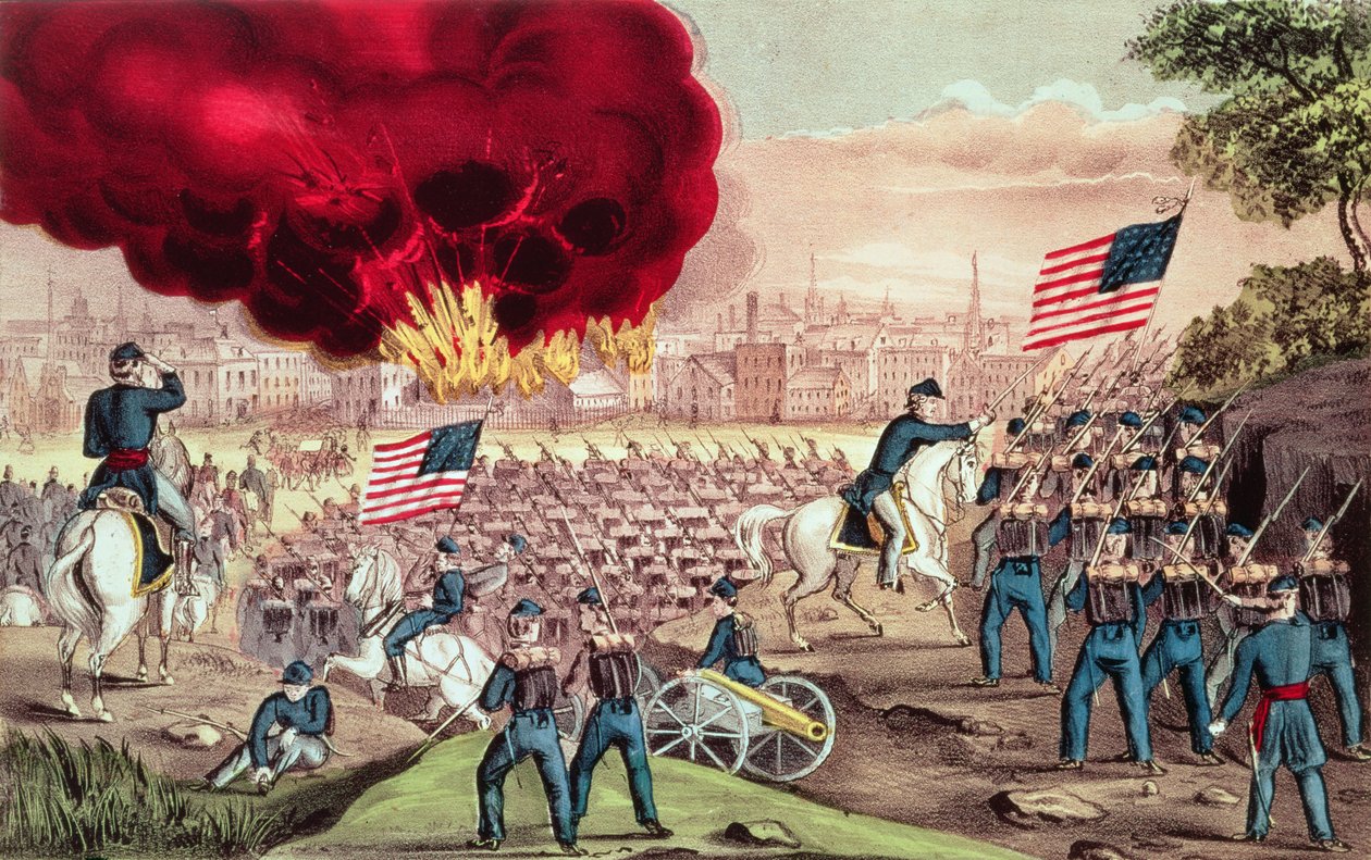 The Capture of Atlanta av Union Army, 2 september 1864 av N. and Ives, J.M. Currier