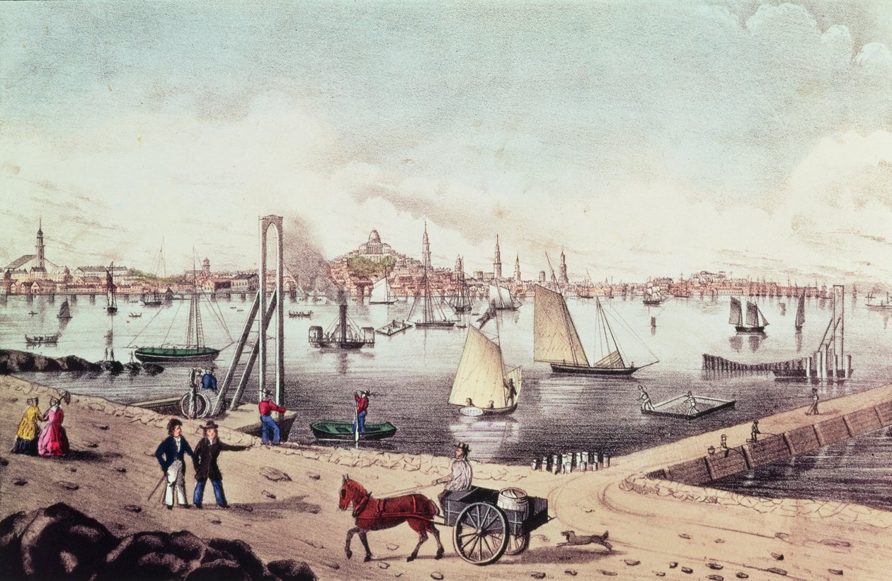 Utsikt över Boston av N. and Ives, J.M. Currier