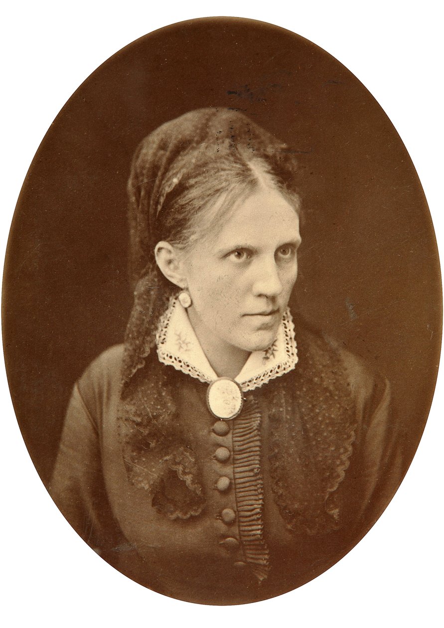 Anna Dostyevskaya, fru till den ryske författaren Fjodor Dostoyevsky, sent 1800- eller tidigt 1900-tal av N.A. Lorenkovich