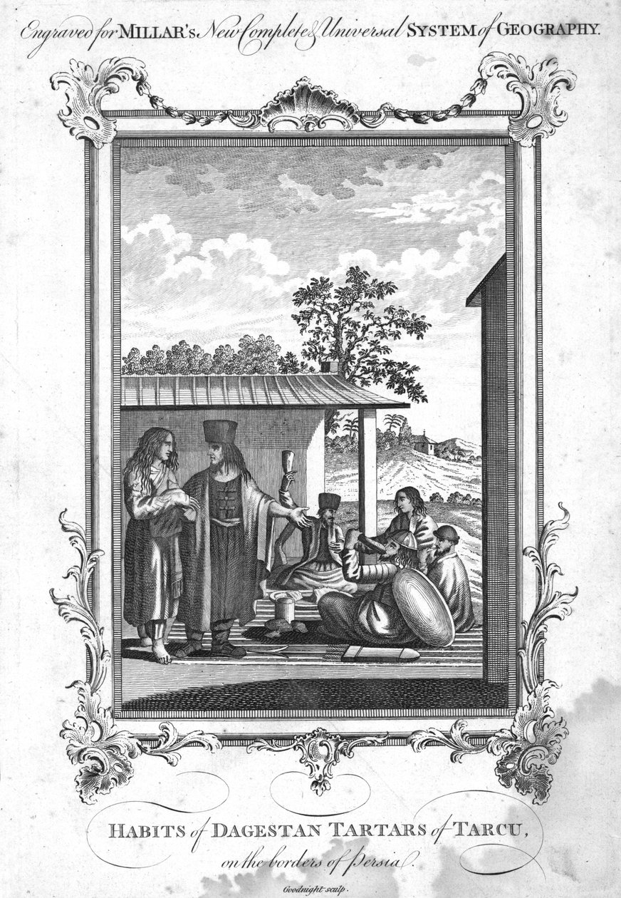 Vanor av Dagestan Tartars of Tarcu, på gränsen till Persien, 1780 av N. C. Goodnight