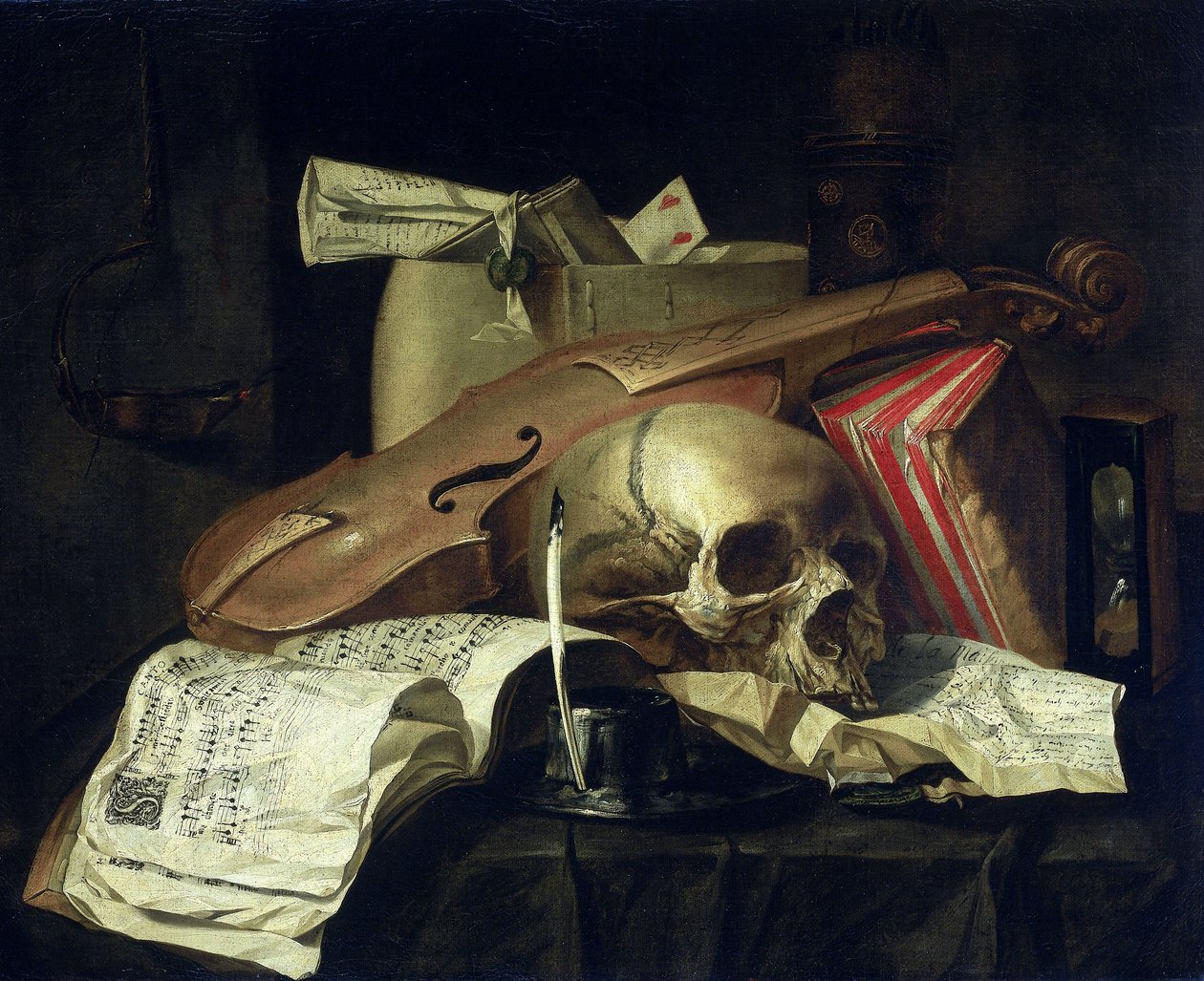 Vanitas stilleben av N. L. Peschier