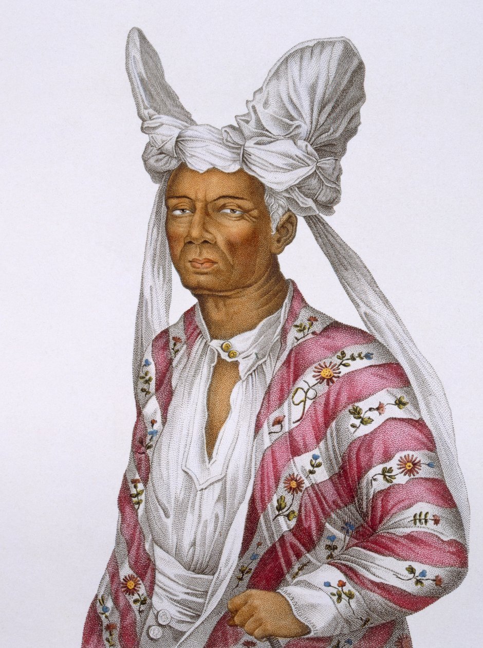 Naba-Leba, drottning av ön Solor, nära Timor, skylt 25 från Voyage of Discovery to Australian Lands, graverad av B. Roger, pub. 1800-04 av N. Petit