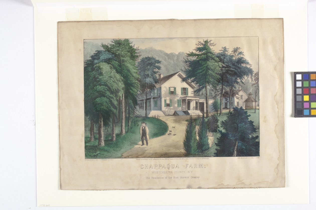 Chappaqua Farm、West Chester County、ニューヨーク（手描きのリトグラフ）スウェーデン語 av N. and Ives J.M. (1824 95) Currier
