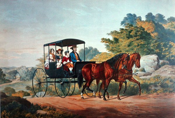 Livet på landet: Morgonturen av Currier and Ives