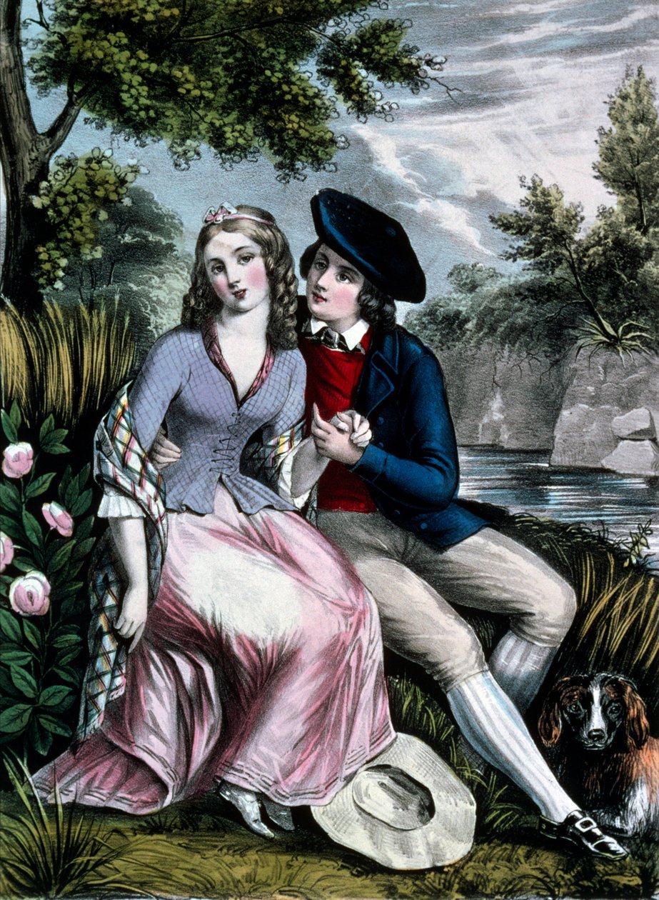 den skotske poeten Robert Burns förför sin Mary Campbell från högländerna av N. and Ives J.M. (1824 95) Currier